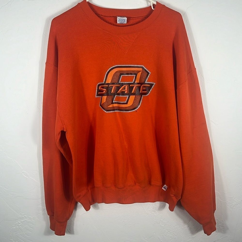 🔥🔥 Vintage OKLAHOMA STATE‎ COWBOYS Russell Tag CREWNECK Sweatshirt - Men Sz L